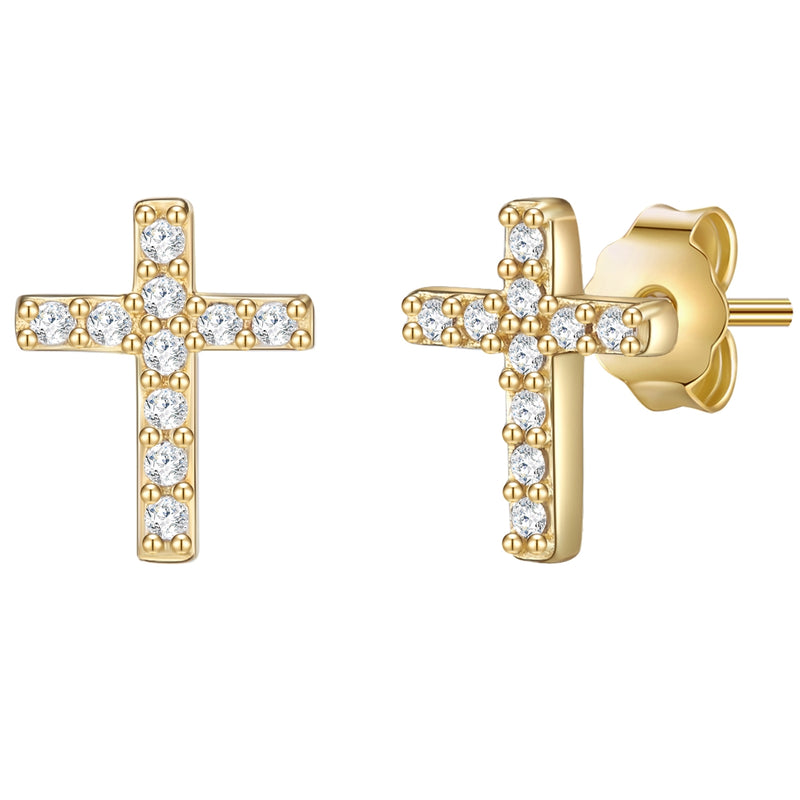 Ohrstecker gold Kreuz