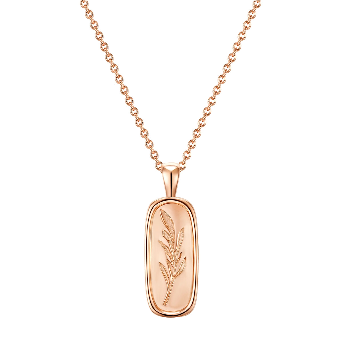 Kette mit Anhänger Gras roségold