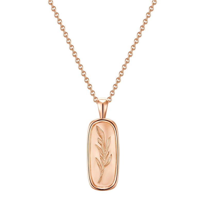 Kette mit Anhänger Gras roségold