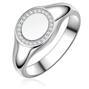 Siegelring silber mit Zirkonia