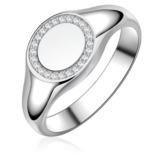 Siegelring silber mit Zirkonia