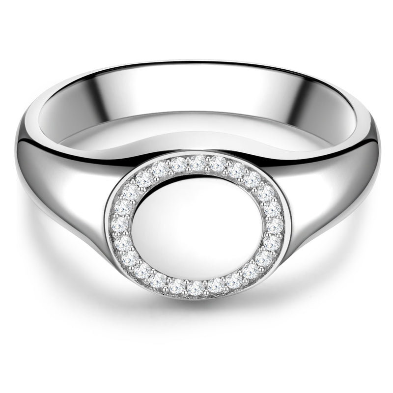 Siegelring silber mit Zirkonia