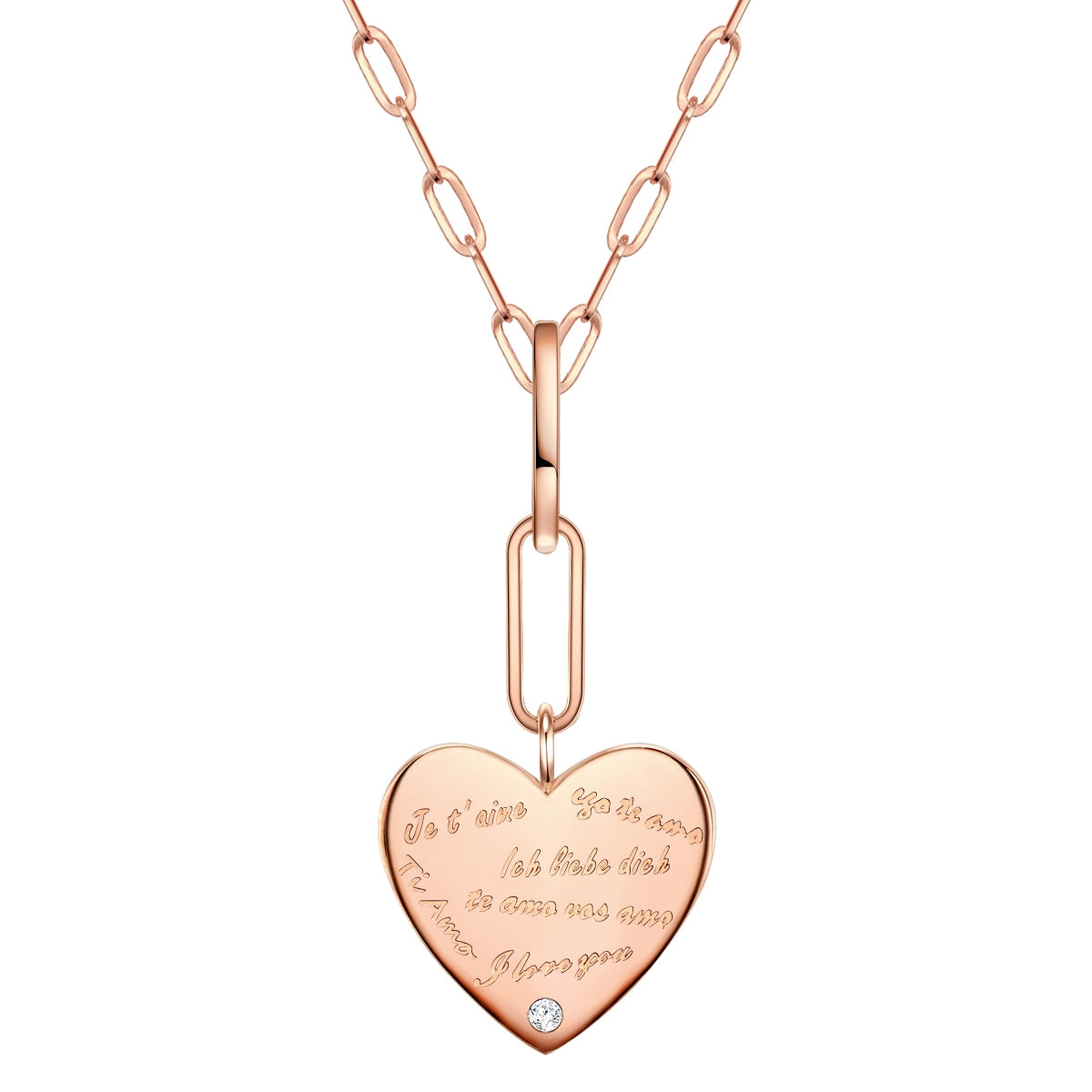 Herz Kette roségold mit Text