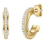 Goldene Creolen mit Zirkonia-Steinen
