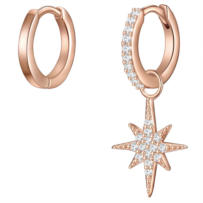 Creolen roségold Stern Zirkonia