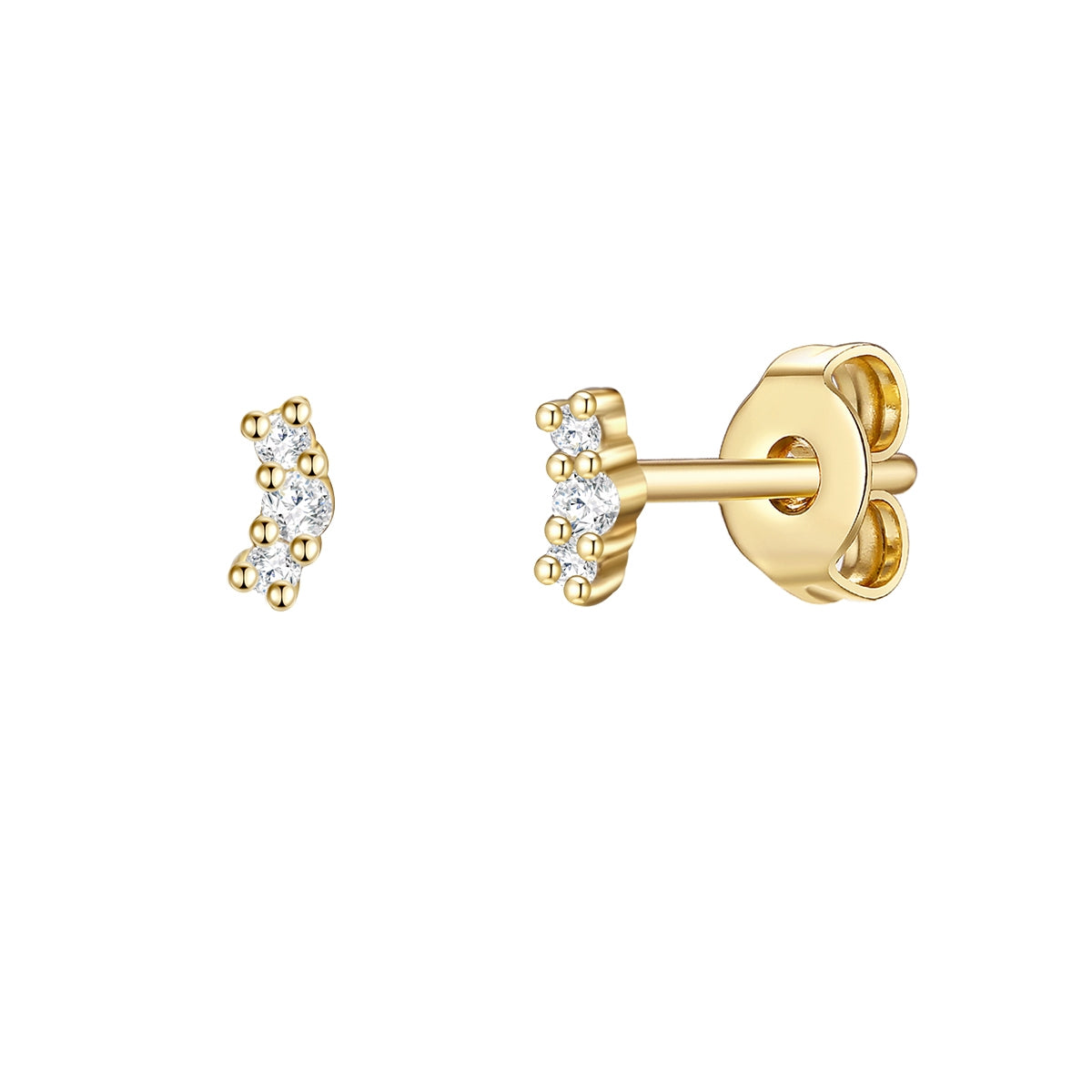 Ohrstecker gold Zirkonia klein