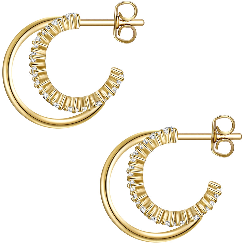 Goldene Creolen Geo-Look