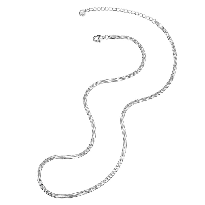Schlangenkette mit Zirkonia silber