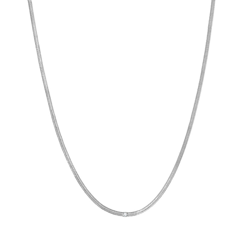Schlangenkette mit Zirkonia silber