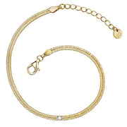 Schlangenarmband gold Zirkonia weiß