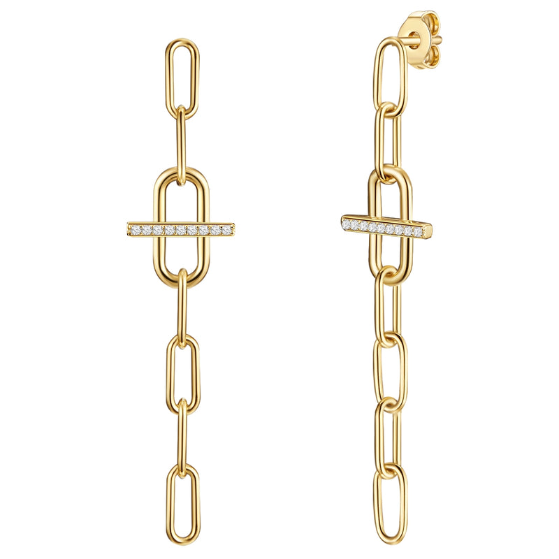 Ohrhänger mit Zirkonia gelbgold