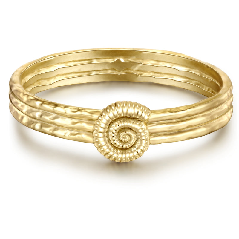 Ring gold Muschel Optik