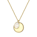 Kette MÜNZ-ANHÄNGER mit Perlmutt gelbgold