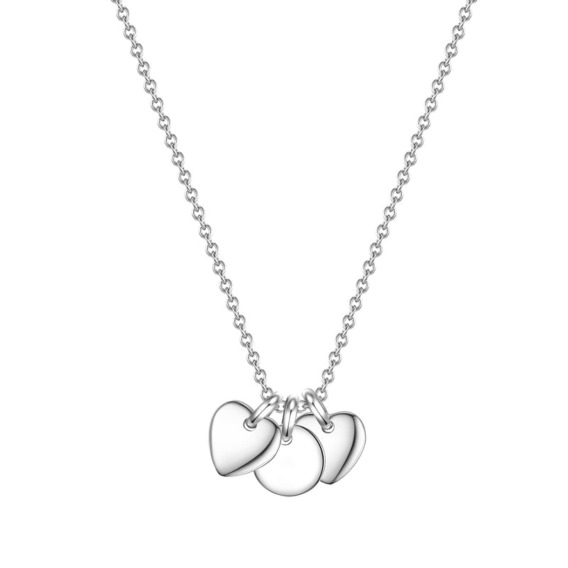 Kette PLÄTTCHEN-ANHÄNGER mit Herzen silber