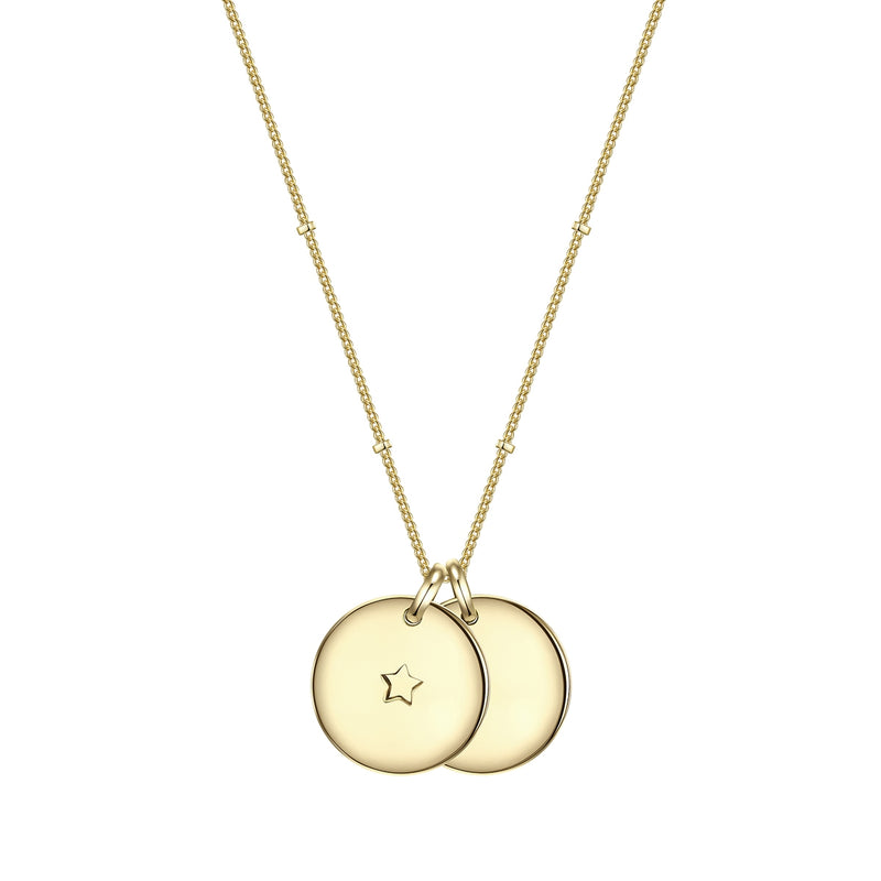 Kette PLÄTTCHEN-ANHÄNGER mit Stern gelbgold