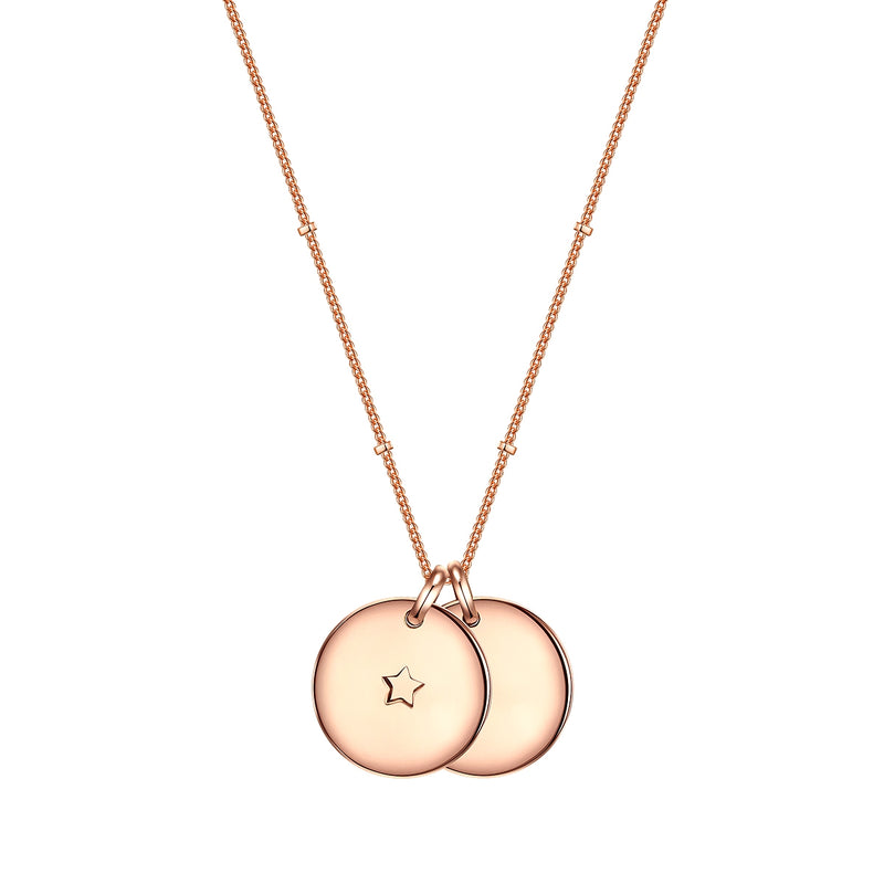Kette PLÄTTCHEN-ANHÄNGER mit Stern roségold