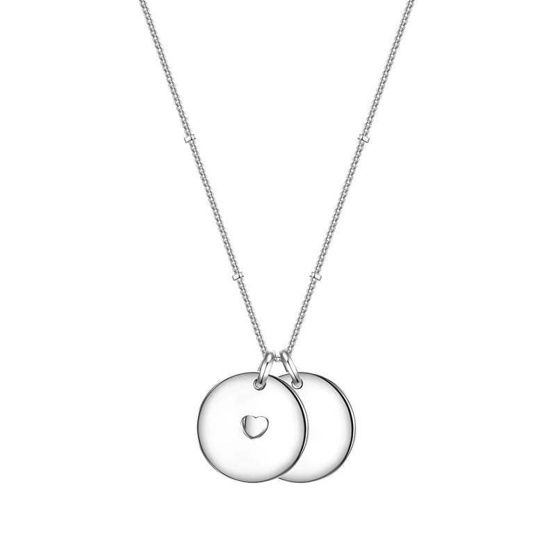 Kette PLÄTTCHEN-ANHÄNGER mit Herz silber