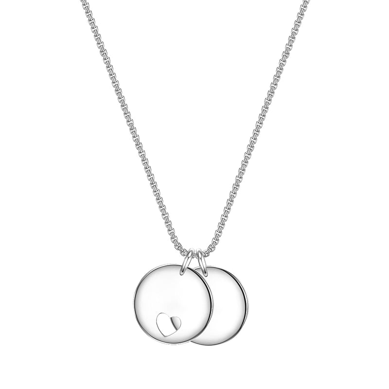 Kette PLÄTTCHEN-ANHÄNGER mit Herz silber