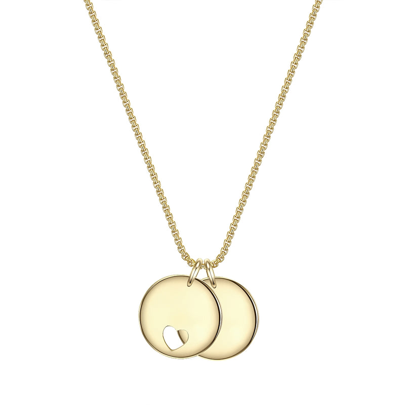 Kette PLÄTTCHEN-ANHÄNGER mit Herz gelbgold