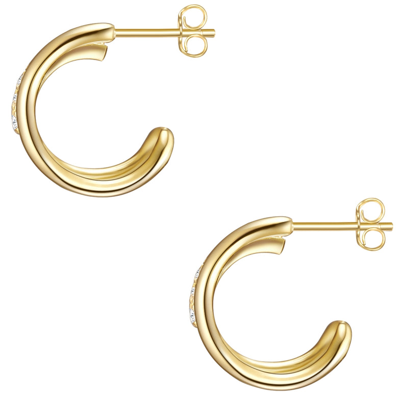 Goldene Creolen Zirkonia