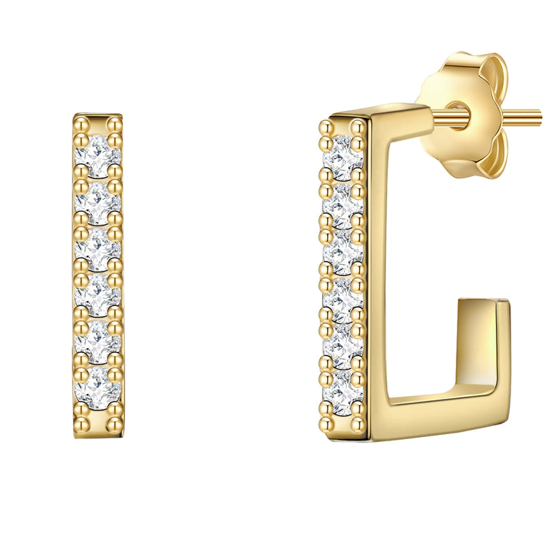 Ohrringe mit Zirkonia gelbgold