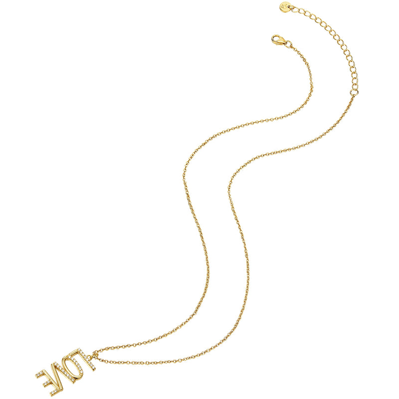 Hals Kette mit LOVE Zirkonia