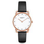 Damenuhr roségold Lederarmband schwarz