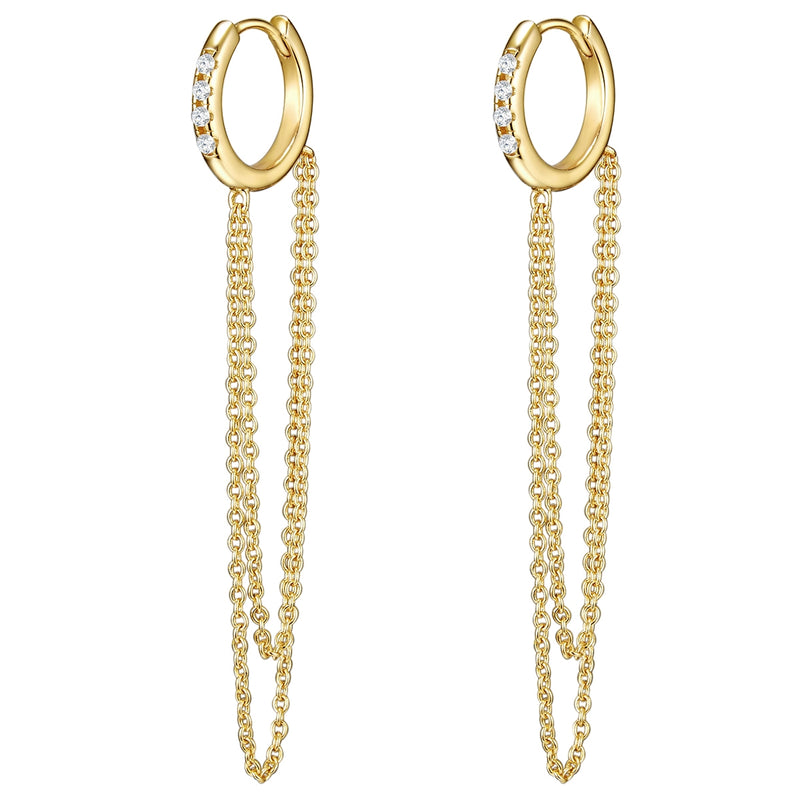 Goldene Creolen mit Kettchen