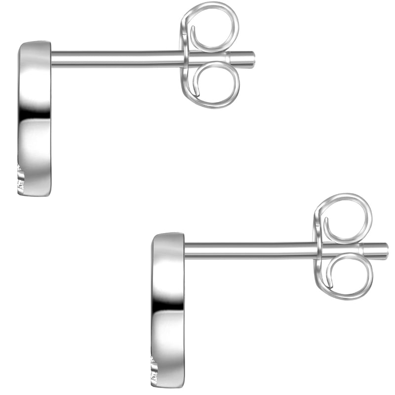 Ohrstecker silber Kreis mit Zirkonia