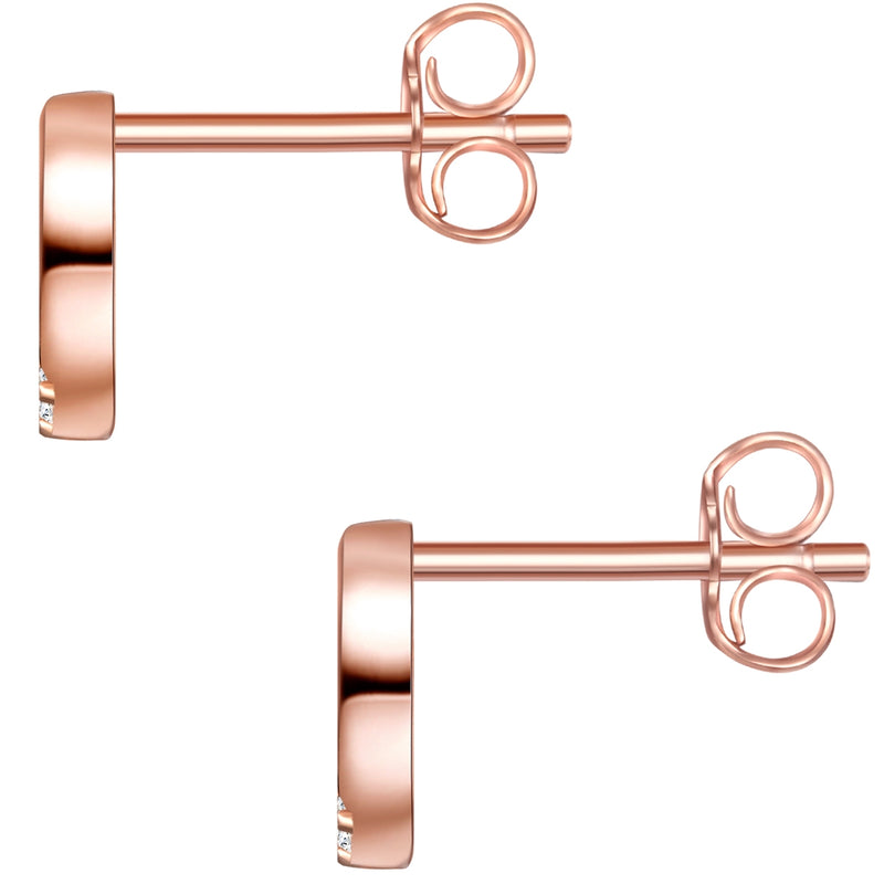 Ohrstecker roségold Kreis mit Zirkonia