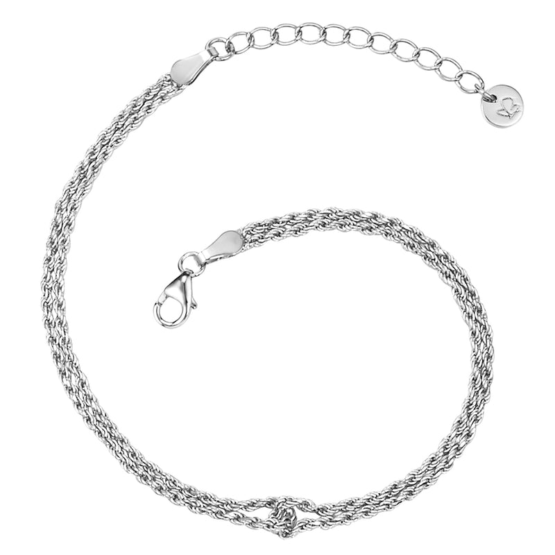 Kordelarmband silber