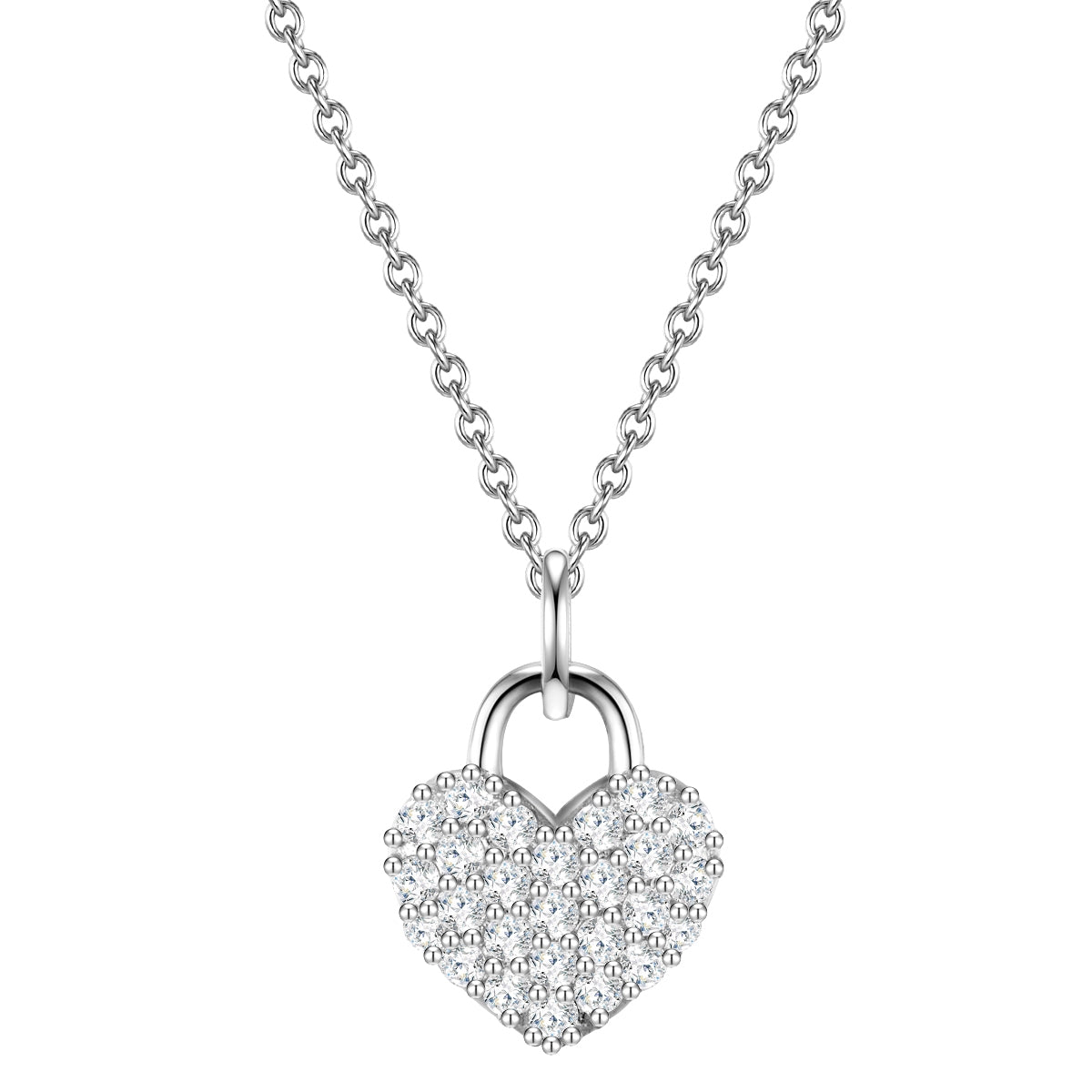 Herz Kette silber Zirkonia aus 925er Sterling Silber
