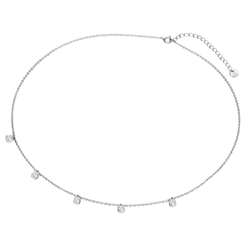 Silberkette mit 5 Zirkonia-Steinchen