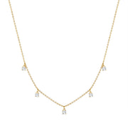 Silberkette gold mit 5 Zirkonia-Steinchen