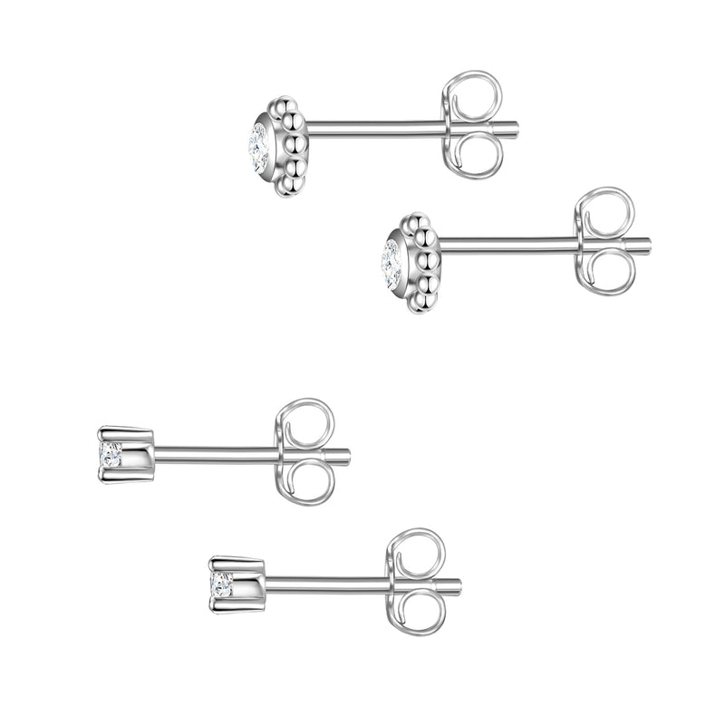 Ohrstecker Set silber