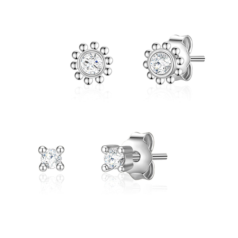 Ohrstecker Set silber