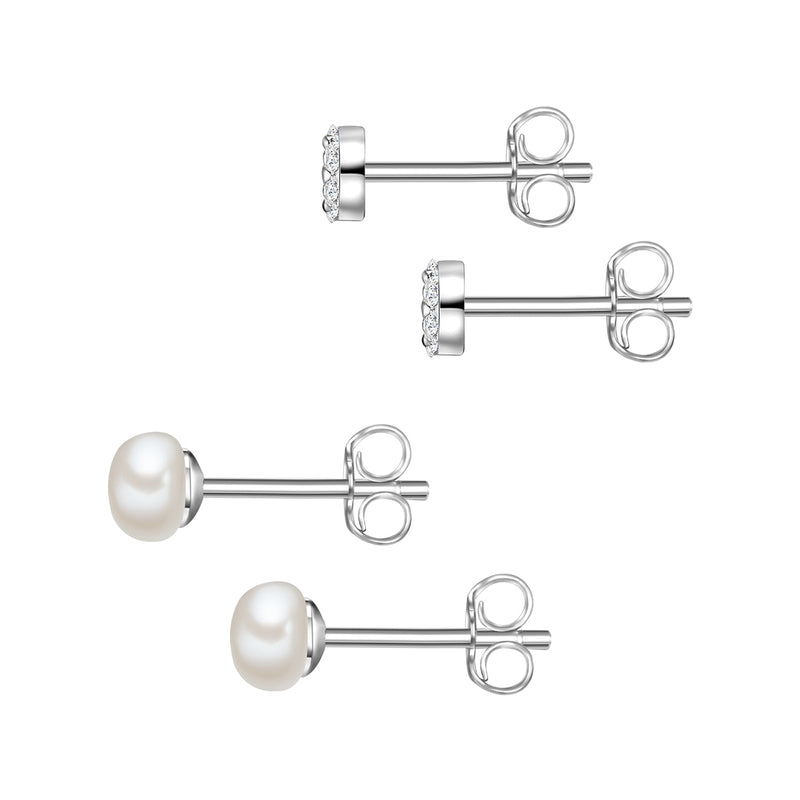 Ohrstecker Set Perlen Zirkonia