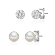 Ohrstecker Set Perlen Zirkonia