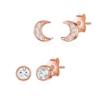 Ohrstecker Set Mond Zirkonia