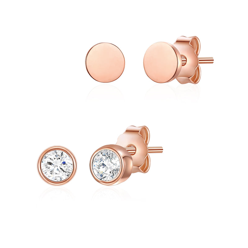 Ohrstecker Set Kreis Zirkonia
