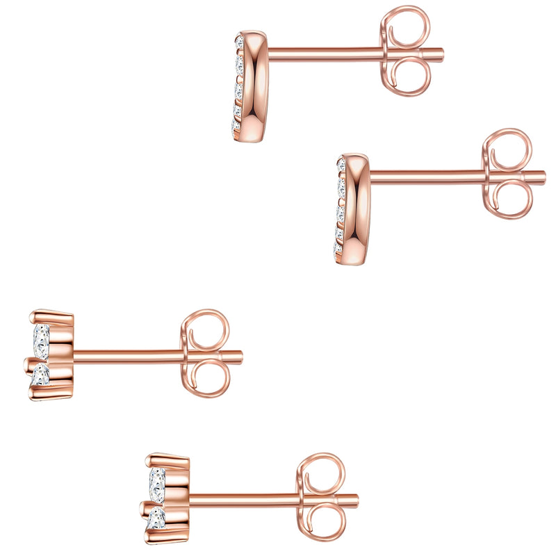 Ohrstecker Set Herz mit Zirkonia