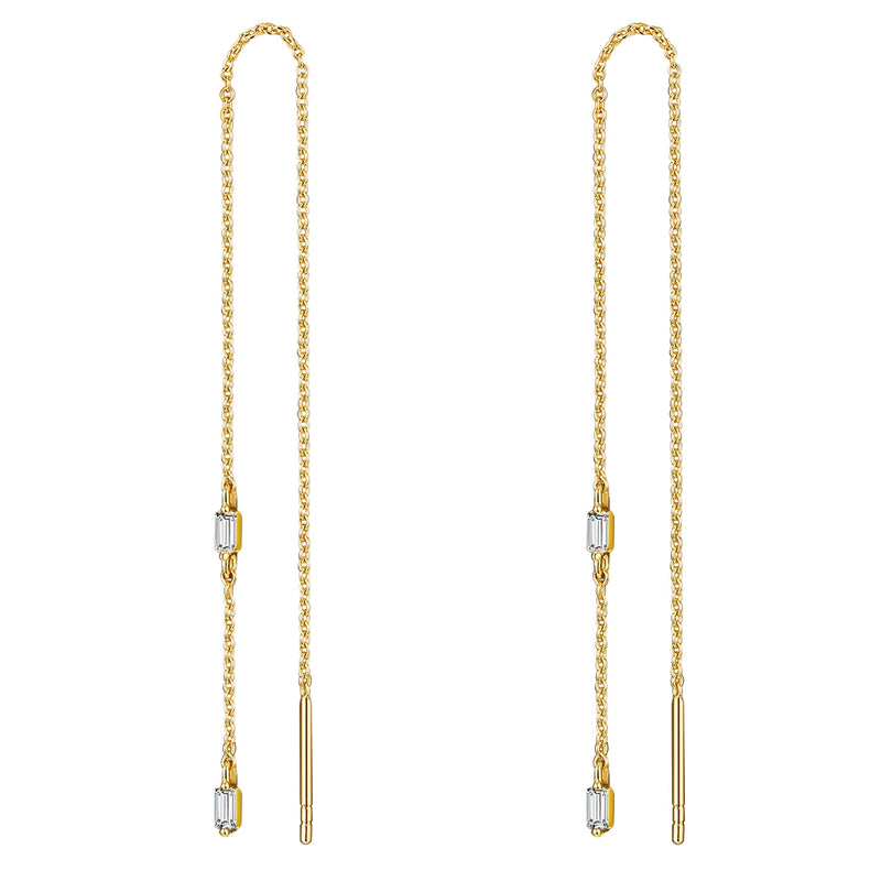 Ohrringe gold hängend Zirkonia