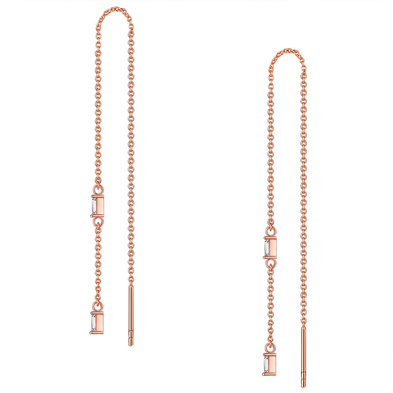 Ohrringe roségold hängend Zirkonia