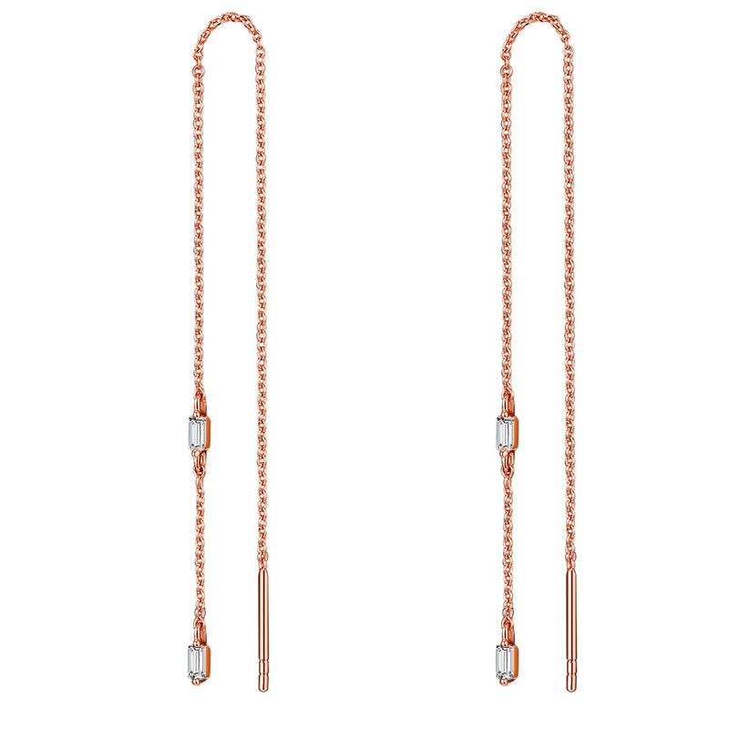 Ohrringe roségold hängend Zirkonia