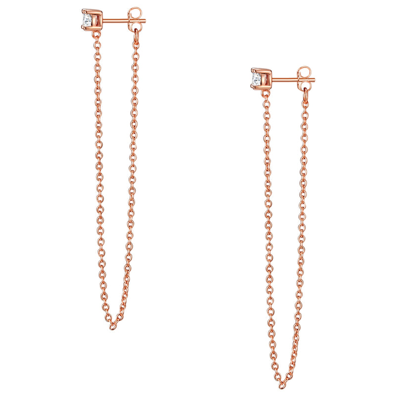 Ohrhänger mit Zirkonia roségold