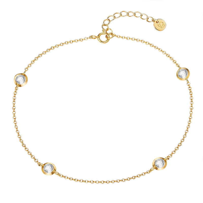 Fußkettchen gold Zirkonia