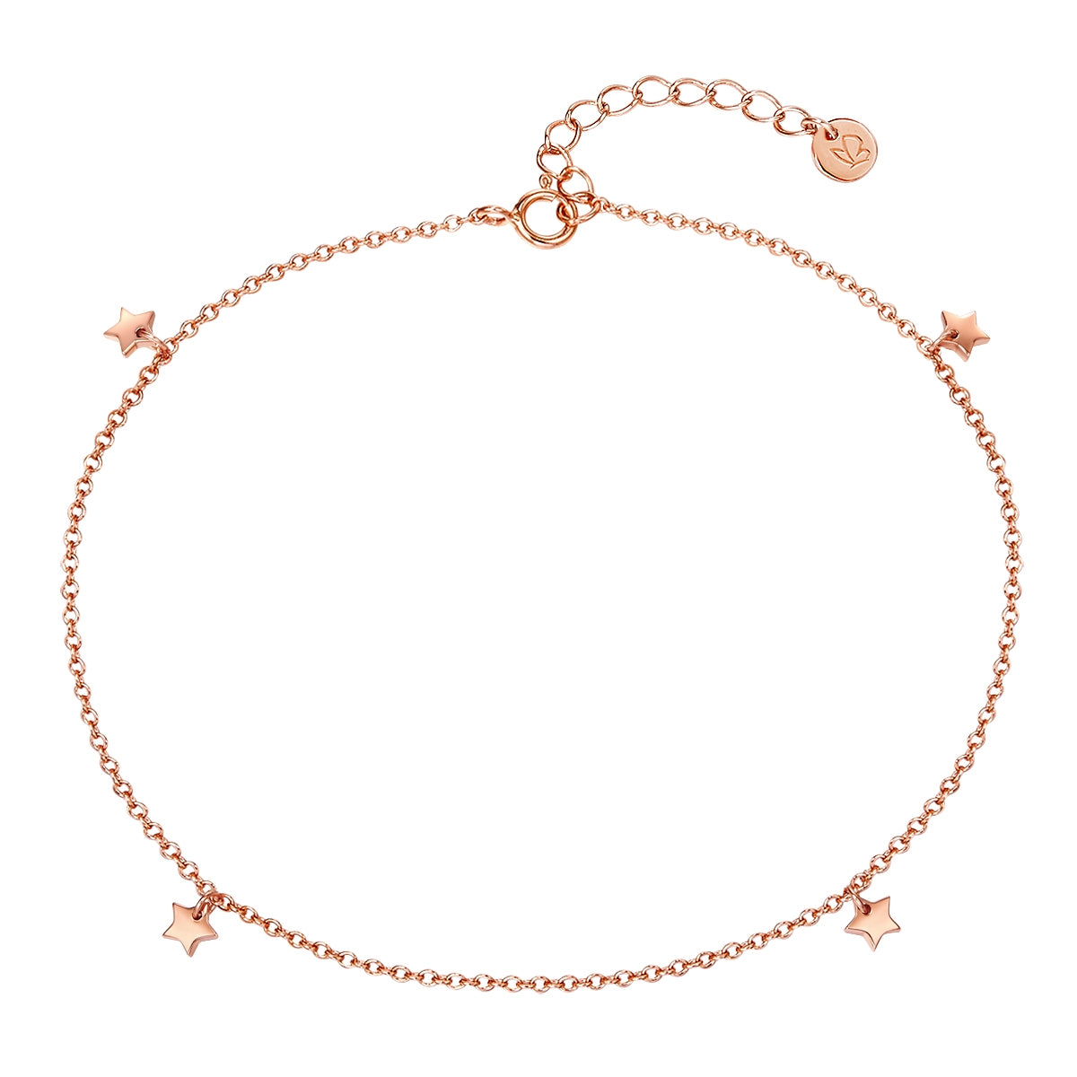 Fußkettchen roségold Sterne