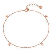 Fußkettchen roségold Sterne