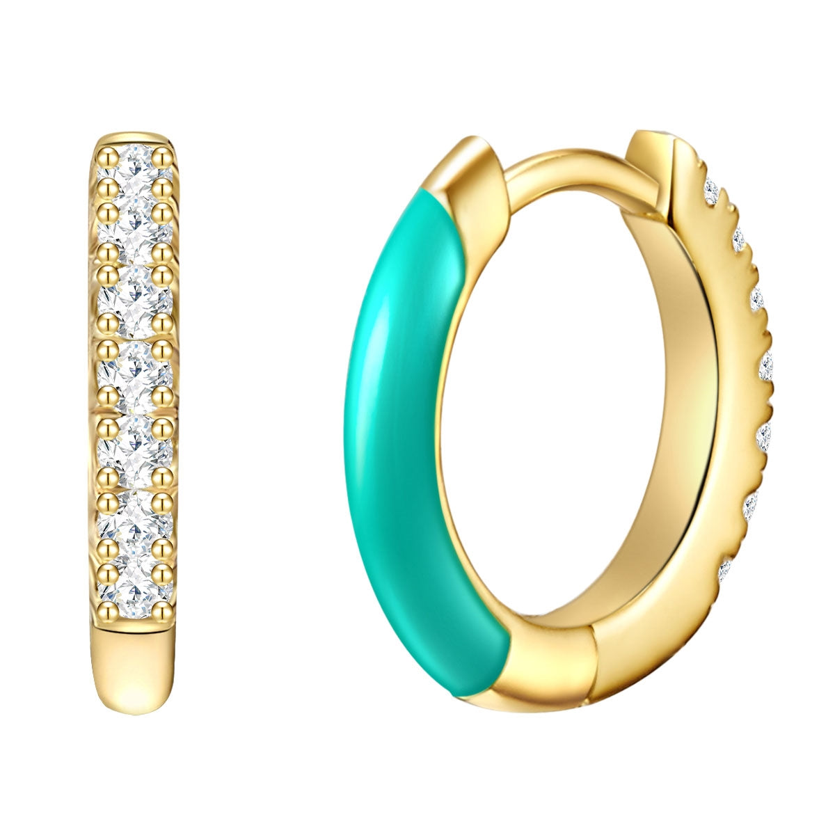 Kleine Creolen gold Emaille