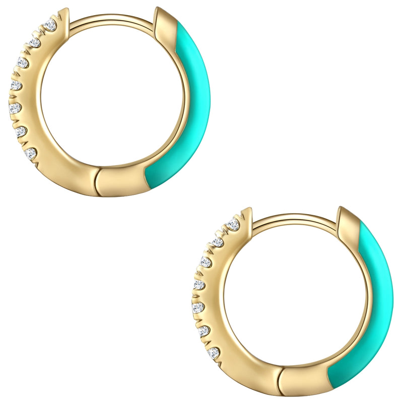 Kleine Creolen gold Emaille